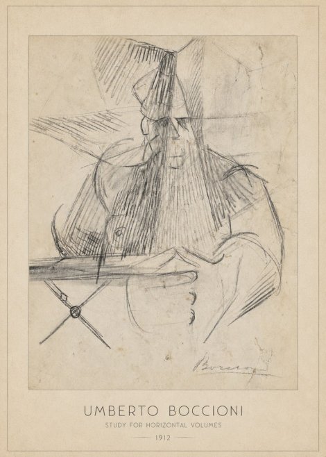 Umberto Boccioni Study for Horizontal Volumes No6 - Póster