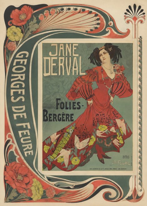 Georges de Feure Jane Derval - Folies-bergère III No2 - Póster