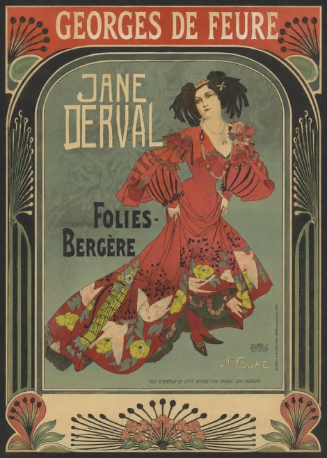 Georges de Feure Jane Derval - Folies-bergère III No4 - Póster