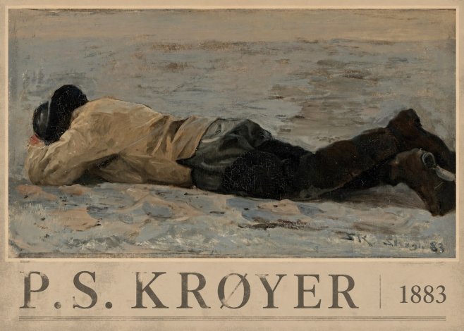 P.S. Krøyer Fisherman Lying on the Beach No3 - Póster