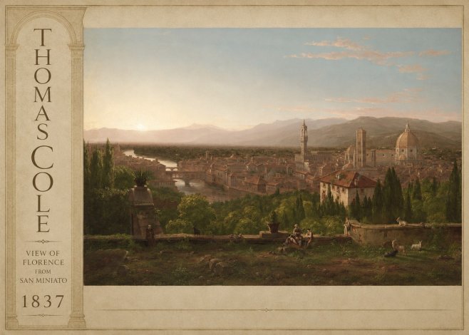 Thomas Cole View of Florence from San Miniato No2 - Póster
