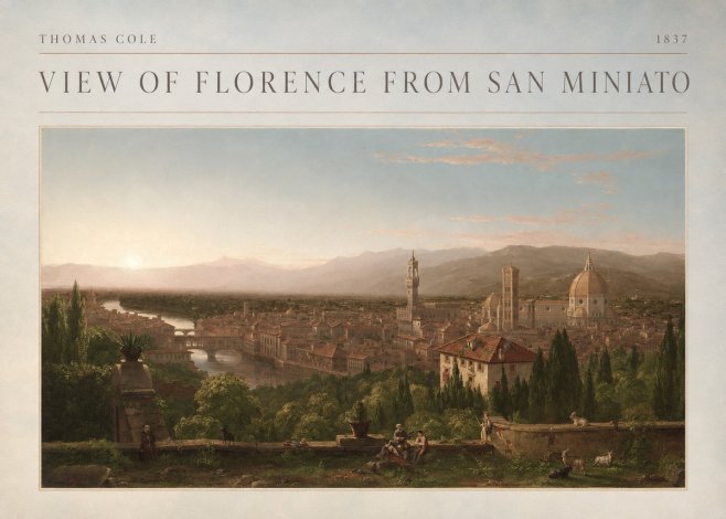 Thomas Cole View of Florence from San Miniato No4 - Póster