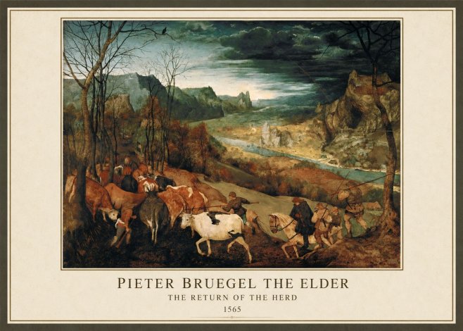 Pieter Bruegel The Return of the Herd No1 - Póster
