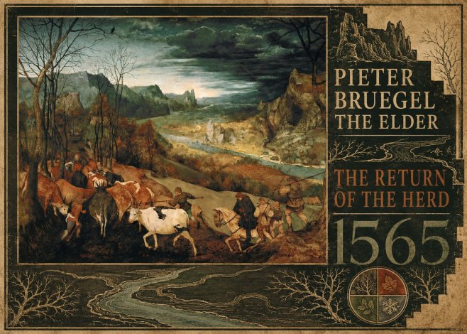 Pieter Bruegel The Return of the Herd No5 - Póster