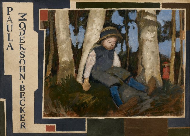 Paula Modersohn-Becker Sleeping Child in a Birch Grove No2 - Póster