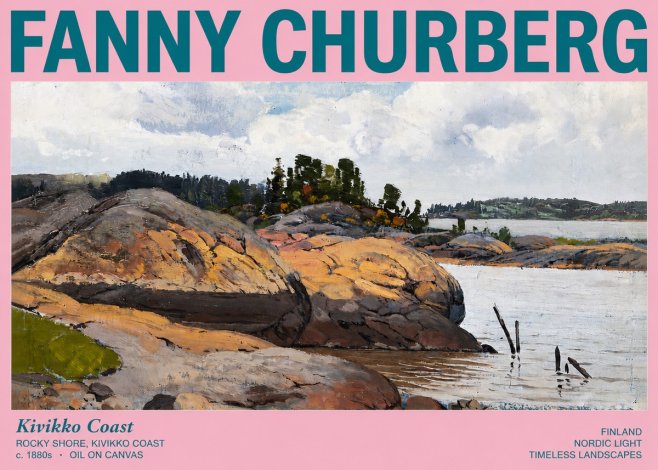Fanny Churberg Rocky Shore · Kivikko Coast No3 - Póster