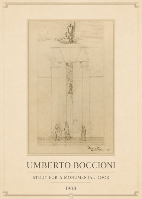 Umberto Boccioni Study for a Monumental Gate No4 - Póster