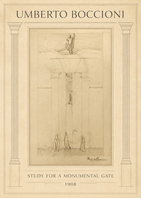 Umberto Boccioni Study for a Monumental Gate No5 - Póster