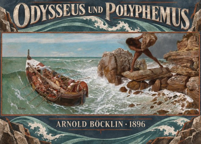 Arnold Böcklin Odysseus Und Polyphemus No5 - Póster