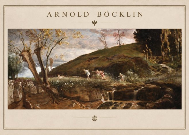 Arnold Böcklin Nymphs and Satyr No2 - Póster