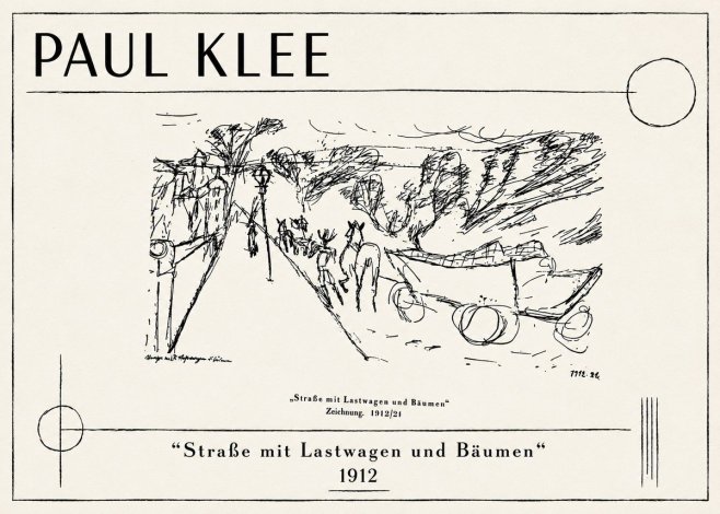 Paul Klee Straße Mit Lastwagen Und Bäumen No1 - Póster