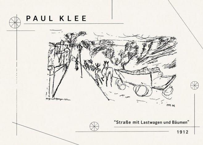 Paul Klee Straße Mit Lastwagen Und Bäumen No2 - Póster