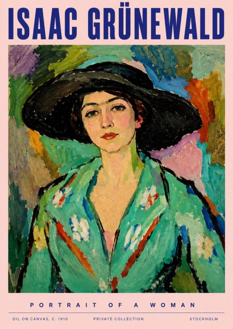 Isaac Grünewald Portrait of a Woman No3 - Póster
