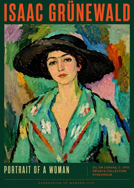 Isaac Grünewald Portrait of a Woman No4 - Póster