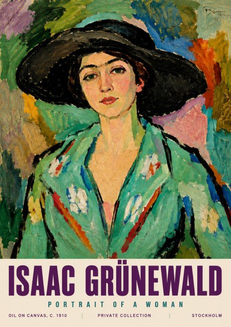 Isaac Grünewald Portrait of a Woman No6 - Póster