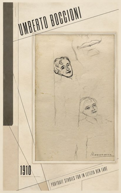 Umberto Boccioni Portrait Studies for in Letizia Ben Fare No2 - Póster
