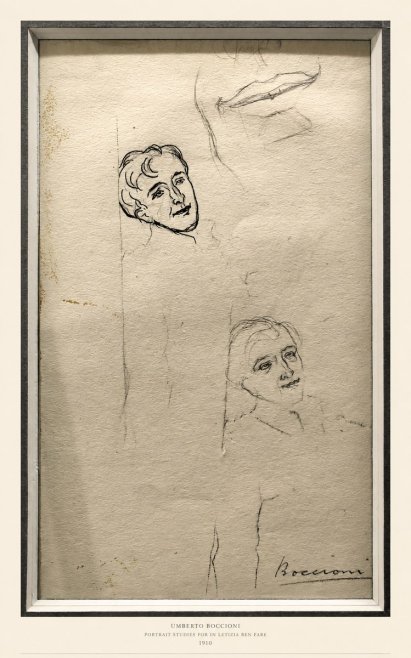 Umberto Boccioni Portrait Studies for in Letizia Ben Fare No6 - Póster