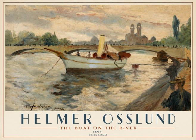 Helmer Osslund The Boat on the River No4 - Póster
