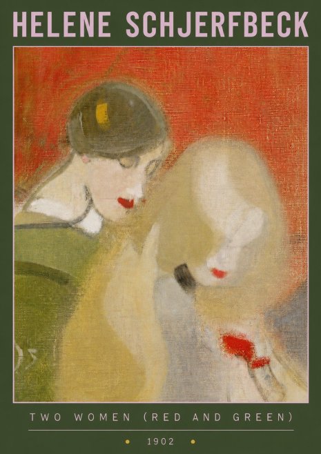 Helene Schjerfbeck Two Women (Red and Green) No3 - Póster