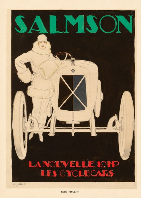 René Vincent Salmson La Nouvelle 10Hp Les Cyclecars No5 - Póster