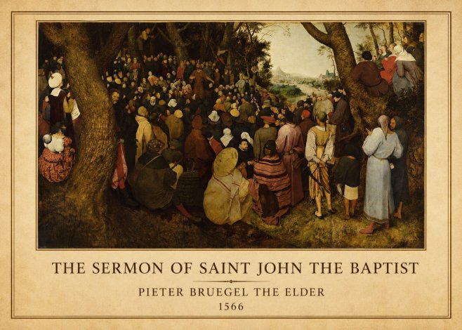 Pieter Bruegel The Sermon of Saint John the Baptist II No1 - Póster