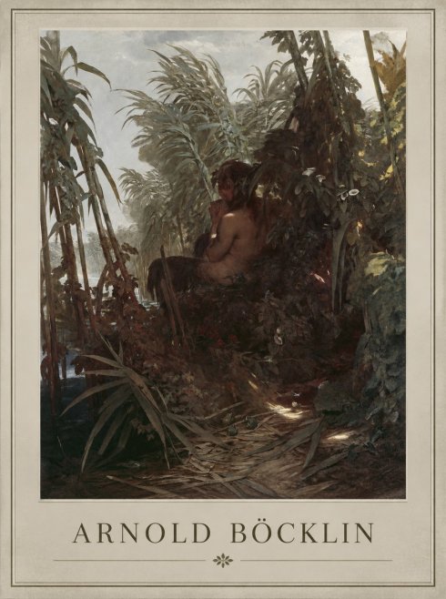 Arnold Böcklin Faun Playing the Panpipes No1 - Póster