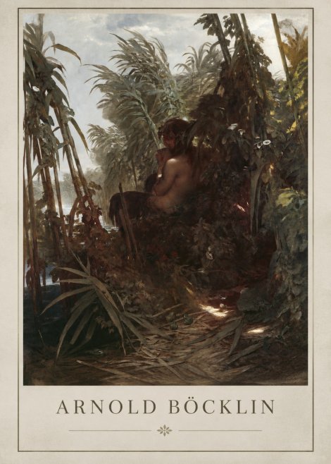 Arnold Böcklin Faun Playing the Panpipes No2 - Póster