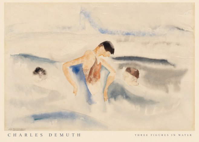 Charles Demuth Three Figures in Water No6 - Póster