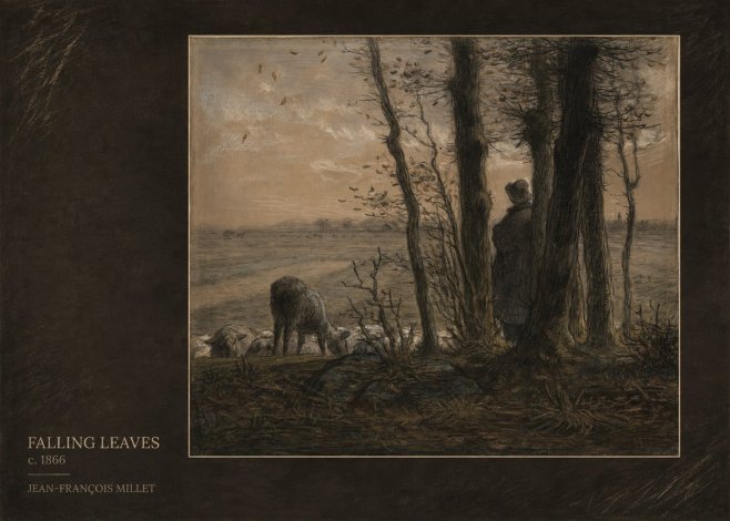 Jean-François Millet Falling Leaves No4 - Póster