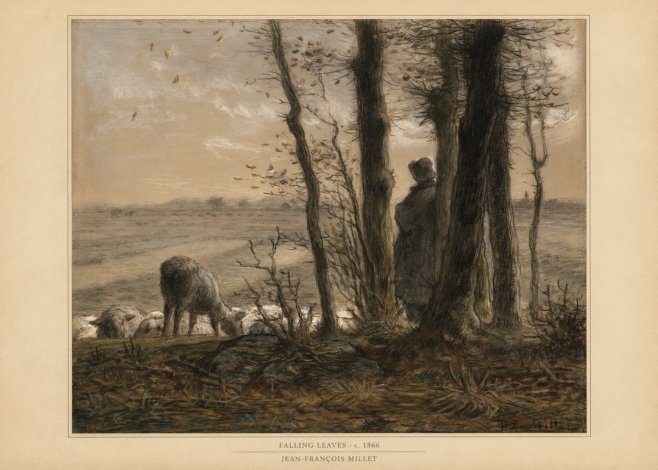 Jean-François Millet Falling Leaves No6 - Póster