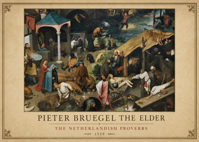 Pieter Bruegel The Netherlandish Proverbs III No1 - Póster