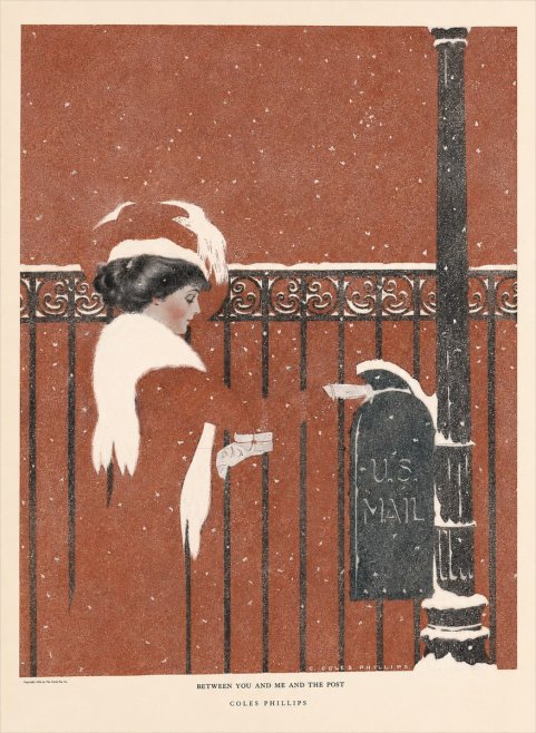 Coles Phillips Between You and Me and the Post No6 - Póster