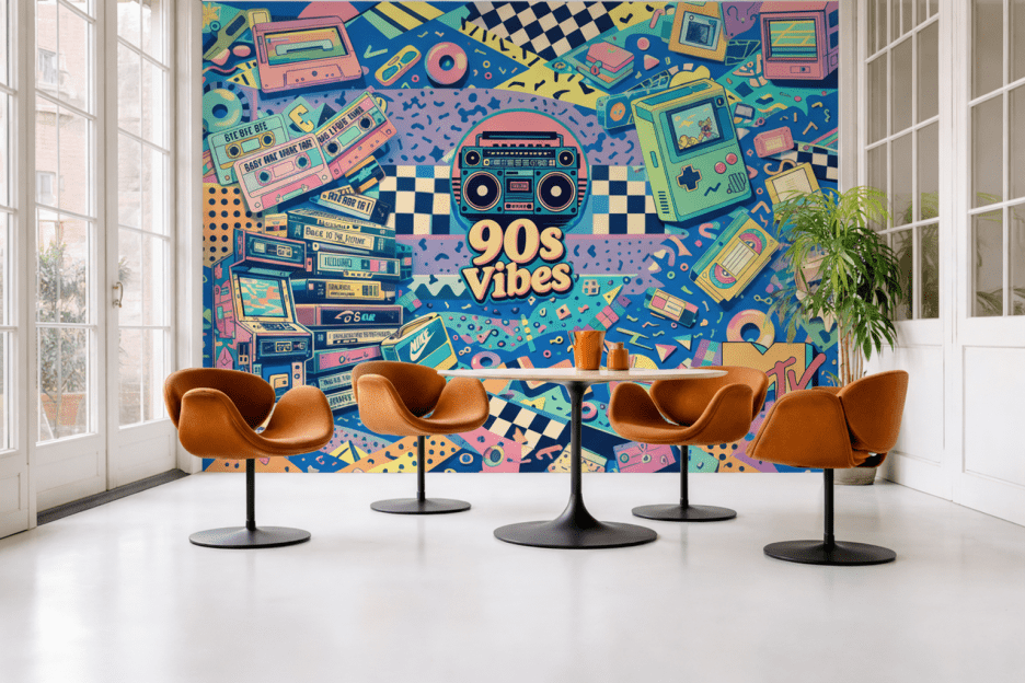 Retro Nostalgia Mural