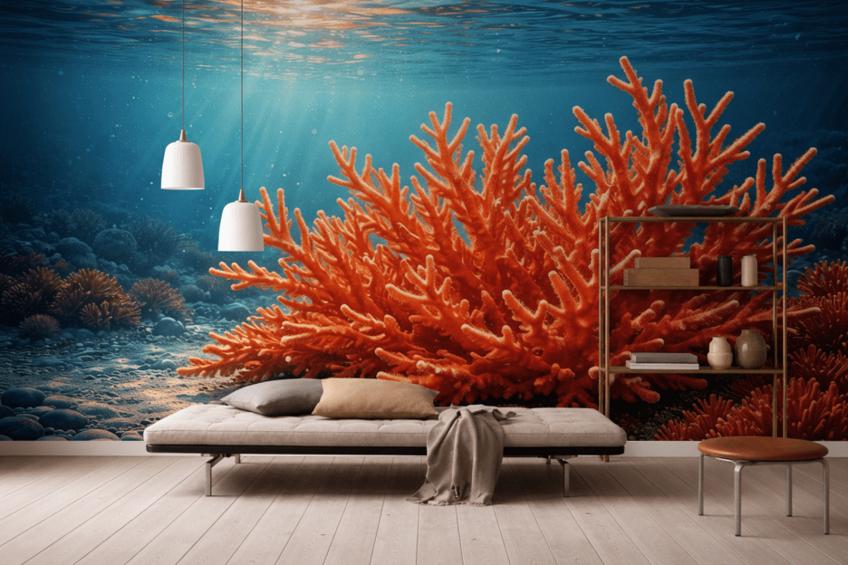 Crimson Fractal Mural