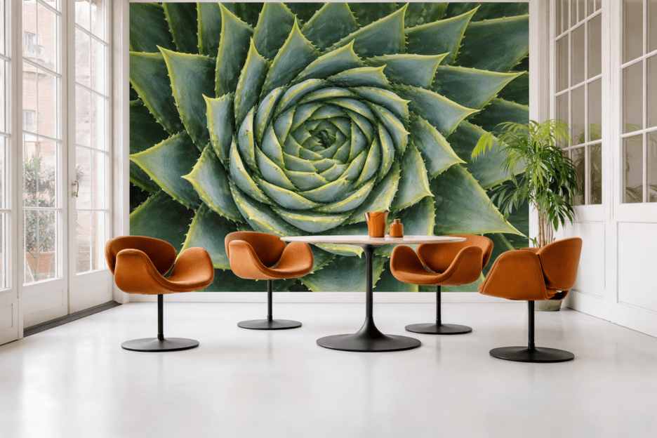 Spiral Cactus Mural