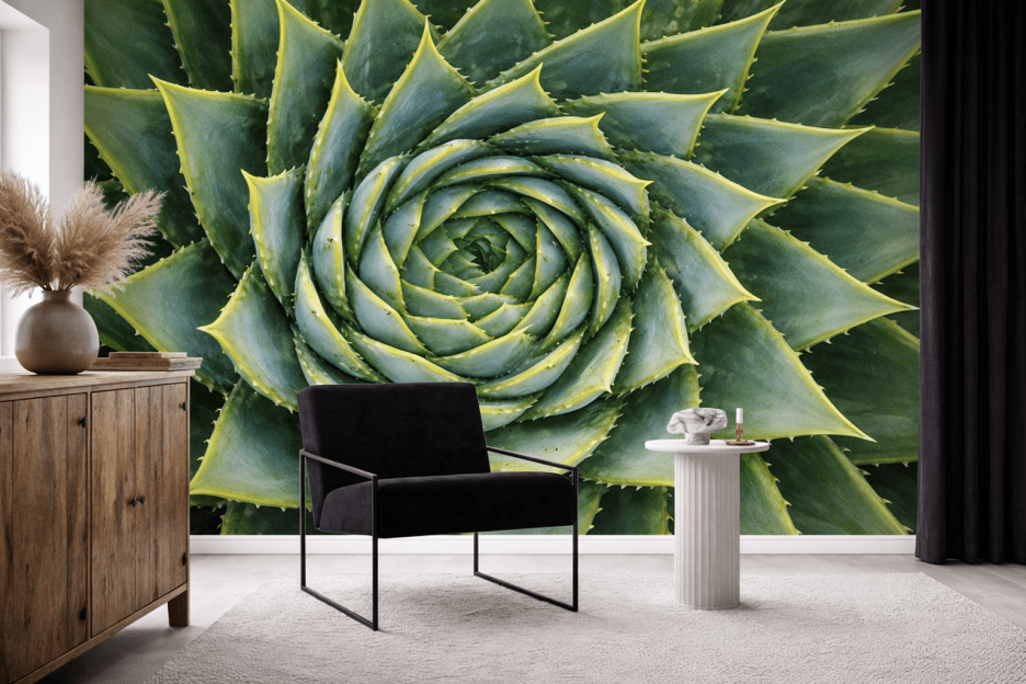 Spiral Cactus Mural