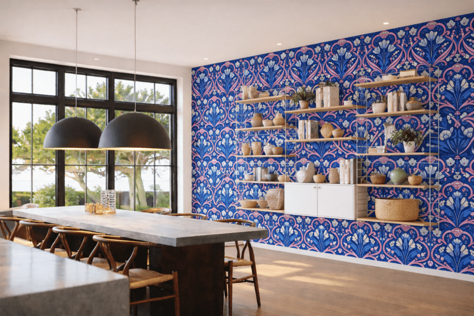 Coral Blossom Tapestry