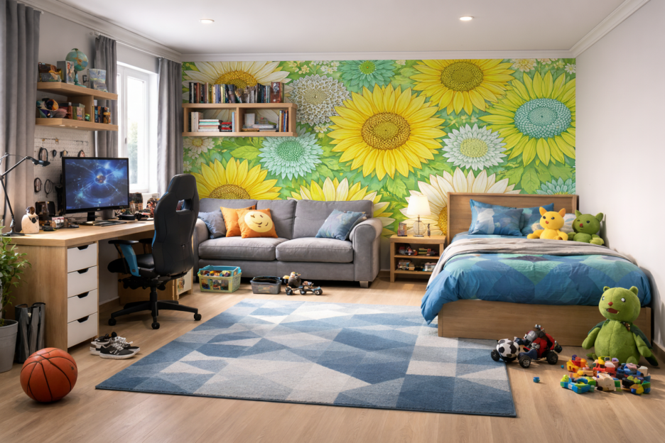 Sunlit Blossom Field