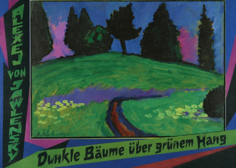 Alexej von Jawlensky Dunkle Bäume Über Grünem Hang No5 - Póster