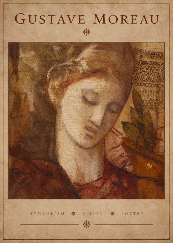 Gustave Moreau Female Head Study No3 - Póster