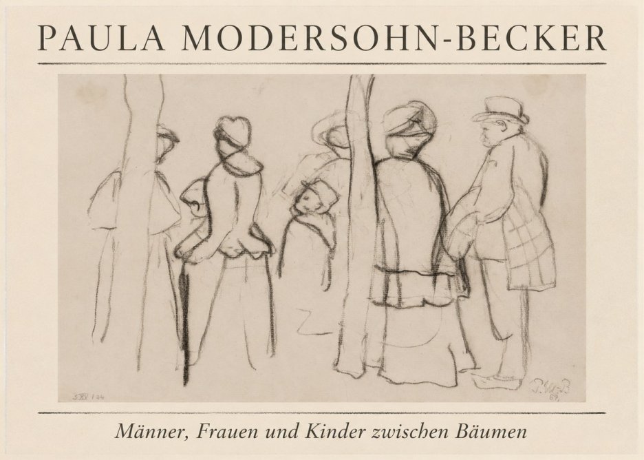 Paula Modersohn-Becker Männer, Frauen Und Kinder Zwischen Bäumen No1 - Póster