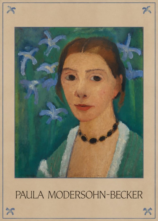 Paula Modersohn-Becker Self-portrait with Blue Flowers No1 - Póster