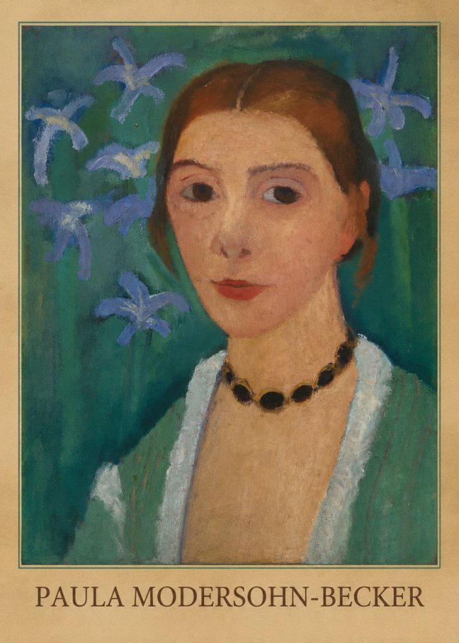 Paula Modersohn-Becker Self-portrait with Blue Flowers No4 - Póster