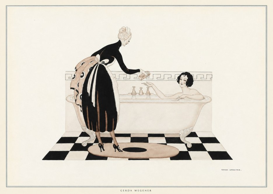 Gerda Wegener Woman in Bathtub No6 - Póster