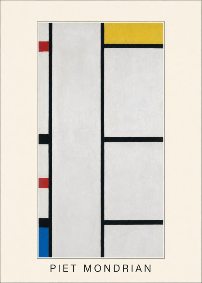 Piet Mondrian Composition with Red, Yellow, and Blue No3 - Póster