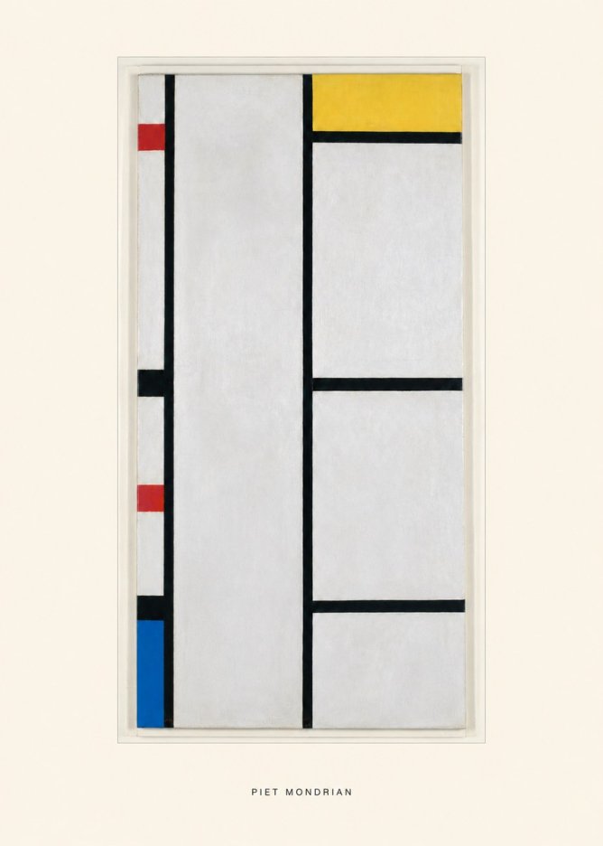 Piet Mondrian Composition with Red, Yellow, and Blue No5 - Póster