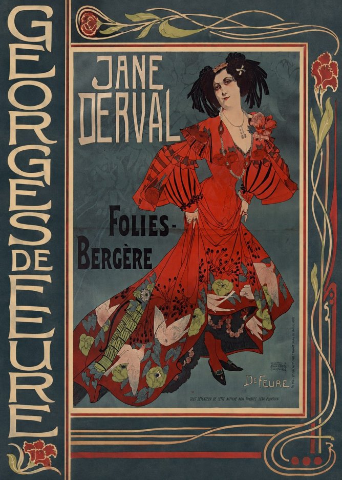 Georges de Feure Jane Derval - Folies-bergère I No3 - Póster