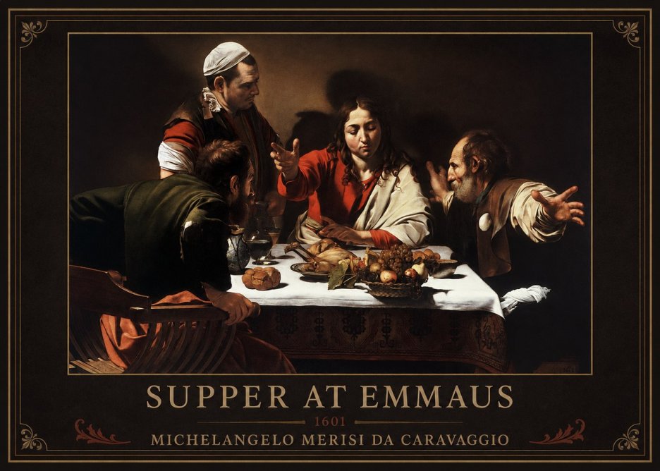 Michelangelo Merisi da Caravaggio Supper at Emmaus No1 - Póster