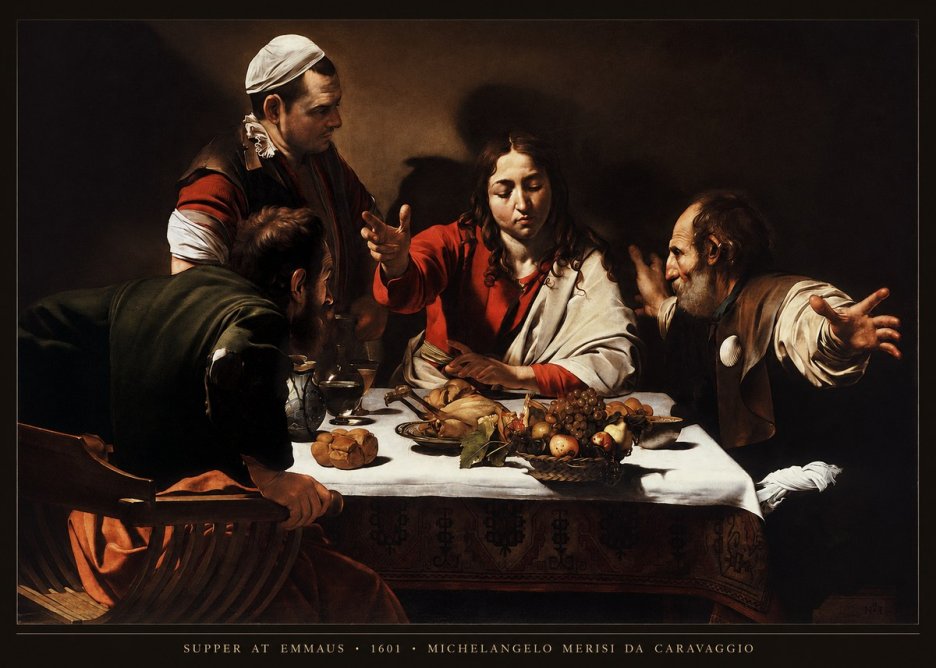 Michelangelo Merisi da Caravaggio Supper at Emmaus No5 - Póster