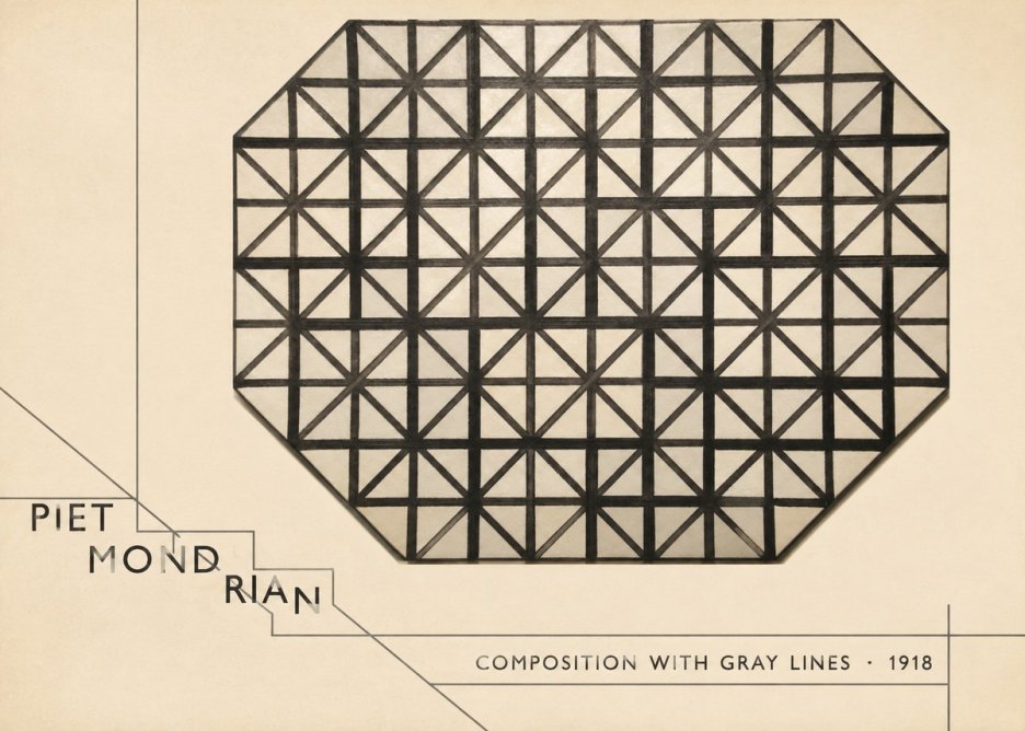 Piet Mondrian Composition with Gray Lines No3 - Póster
